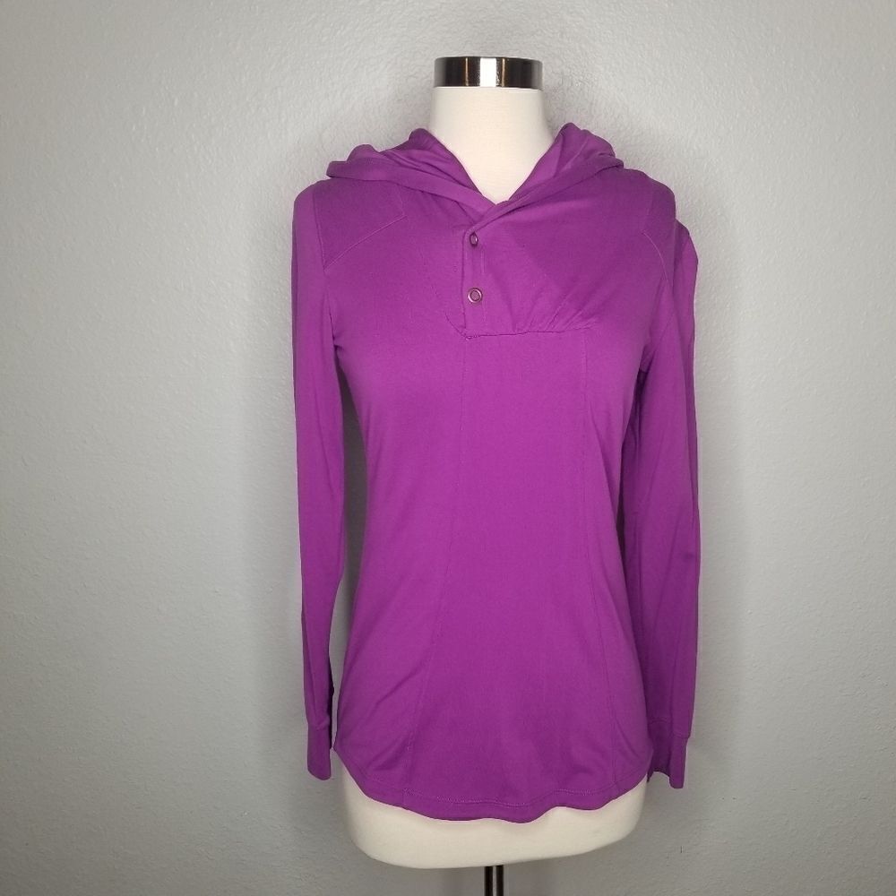 Athleta Pink Pullover Hooded Top Sweatshirt XXS